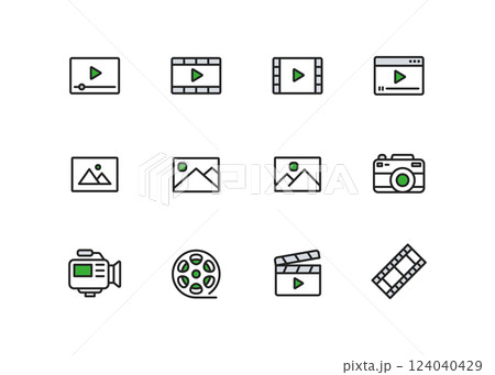 動画と画像のアイコンセット 動画と画像のアイコンセット 124040429