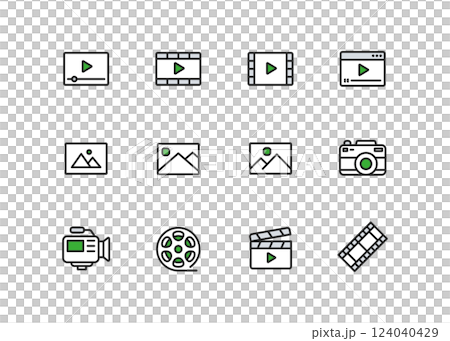 Video and image icon set 124040429