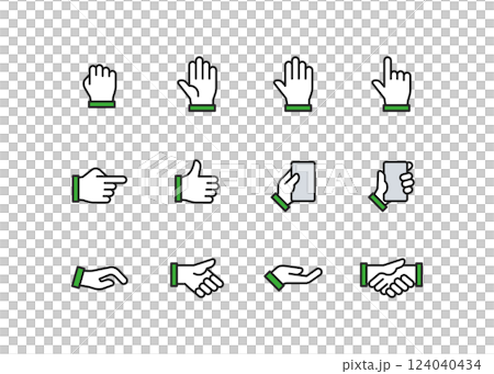 Hand gestures icon set Hand gestures icon set 124040434