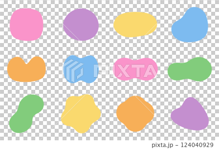 多彩蓬鬆流體形狀套裝流行 124040929