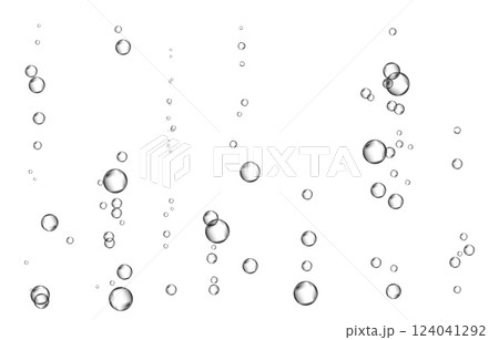 Oxygen air bubbles  flow  in water on white  background. 124041292