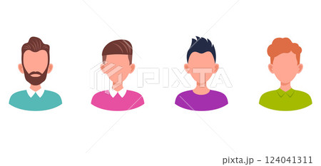 Set male portraits. Man user avatar profile. Set male portraits. Man user avatar profile. 124041311