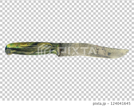 Vintage knife with a worn, rustic blade and a...のイラスト素材 [124041645] - PIXTA