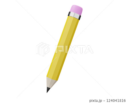 A vibrant yellow pencil with a pink eraser, angled dynamically against a white background. Perfect for education, creativity, or backtoschool themes. A vibrant yellow pencil with a pink eraser, angled dynamically against a white background. Perfect for education, creativity, or backtoschool themes. 124041816