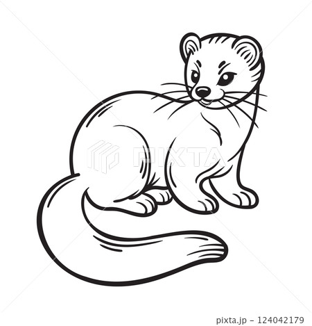 Doodle Vector Illustration of a Marten in Cartoon Style Doodle Vector Illustration of a Marten in Cartoon Style 124042179