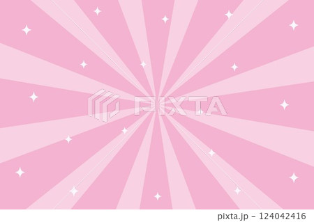 キラキラマークと集中線の背景イラスト　ピンク 124042416