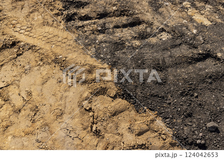 a deep hole in the ground on the site of which a highway was started a deep hole in the ground on the site of which a highway was started 124042653