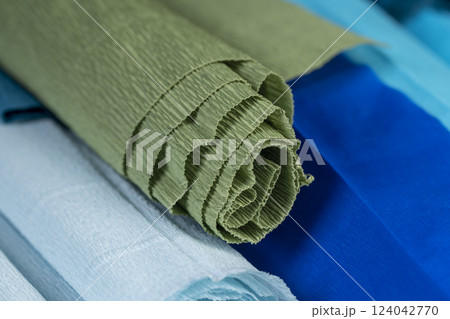 colored crumpled corrugated paper for handmade 124042770