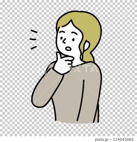 何かが思いついた女性のベクターイラスト 124043068
