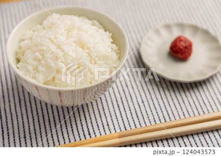 梅干しと白米	 124043573