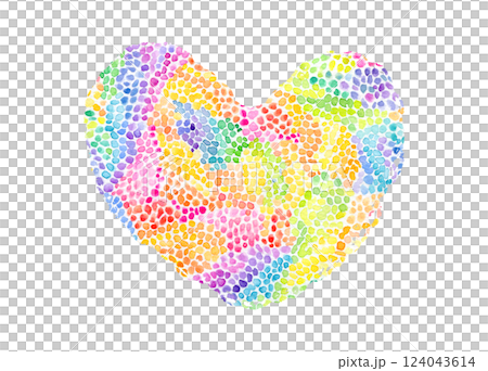 カラフルなハートのイラスト 124043614