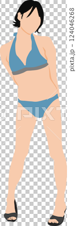 ポーズをとる水着を着た女性のイラスト ポーズをとる水着を着た女性のイラスト 124046268