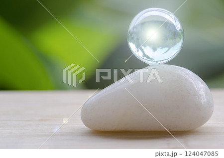 Close up of Zen stone with customizable space for text or message Close up of Zen stone with customizable space for text or message 124047085