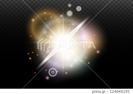 glowing light effect on transparent background 124048195