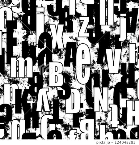 ロゴタイプで構成された抽象柄, 124048283