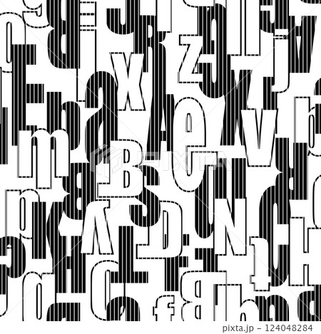 ロゴタイプで構成された抽象柄, 124048284