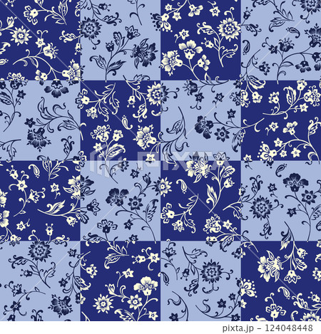 テキスタイルや背景に最適な更紗がら, 124048448