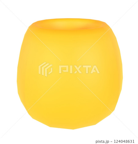 Yellow decorative candle holder isolated on white background 124048631