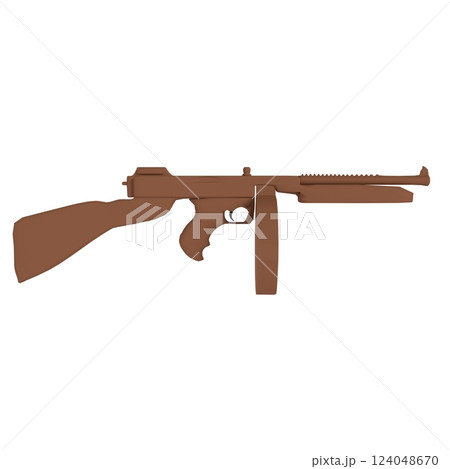 Brown firearm silhouette isolated on white background 124048670