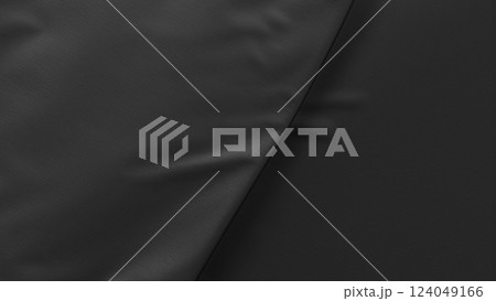 Blank black fabric material folding mockup, depth of field 124049166