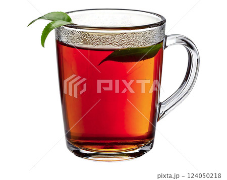 Refreshingly crisp image of a steaming cup of tea.  Perfect for websites, blogs, or advertisements focused on healthy beverages, relaxation, or comfort. 124050218