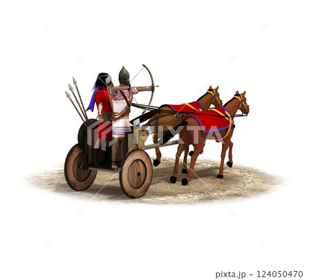 persian chariot, 3d render, illustration 124050470
