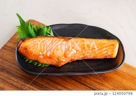焼魚 鮭 焼魚 鮭 124050799