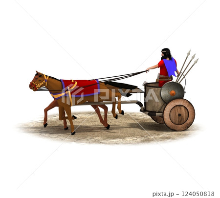 persian chariot, 3d render, illustration 124050818
