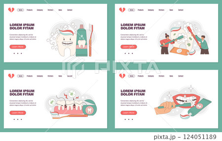 Dentist landing. web pages templates with conceptual medical pictures for dentists theme Dentist landing. web pages templates with conceptual medical pictures for dentists theme 124051189