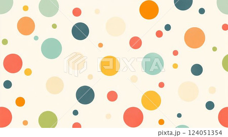 カラフルな水玉模様のポップな背景 カラフルな水玉模様のポップな背景 124051354