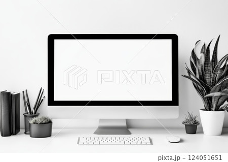 Monitor isolated on white background. 124051651