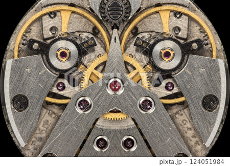 old clockwork, metal gears close up old clockwork, metal gears close up 124051984