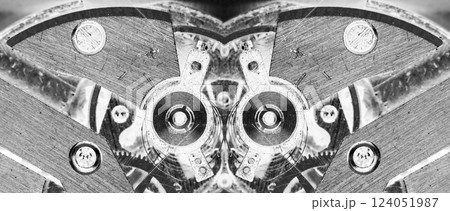 old clockwork, metal gears close up old clockwork, metal gears close up 124051987