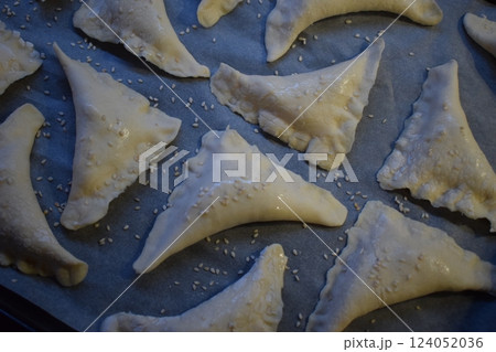 Flaky Dough and Sesame Seeds: Baking Perfection Unveiled Flaky Dough and Sesame Seeds: Baking Perfection Unveiled 124052036