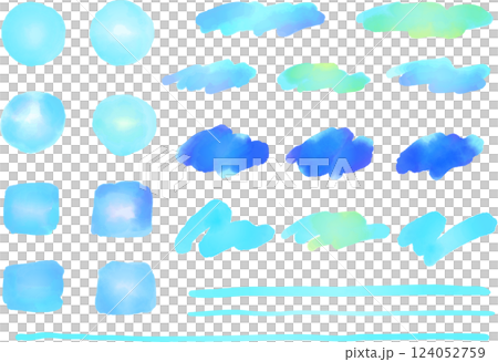 藍色水彩框架 藍色水彩框架 124052759