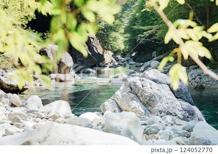 <長野>阿寺渓谷の美しい渓流の風景 <長野>阿寺渓谷の美しい渓流の風景 124052770