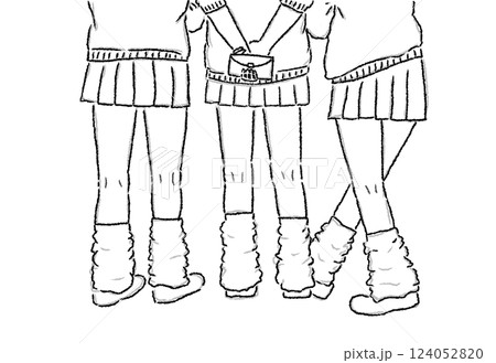 ルーズソックスの女子高生 124052820