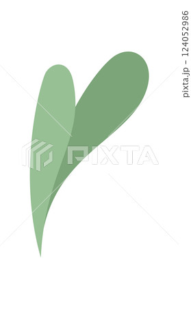 Flat symbol of a leaf presented in a cool, eco style. Minimalist representation of natures element. Simple, clean design plant icon. Ideal for environmental concepts and graphic applications. 124052986
