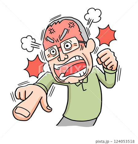 怒る高齢男性 124053518