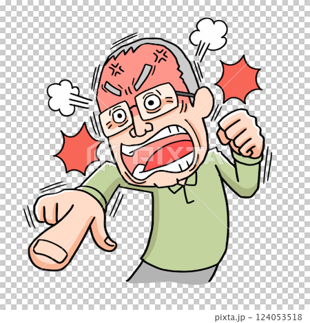 怒る高齢男性 124053518