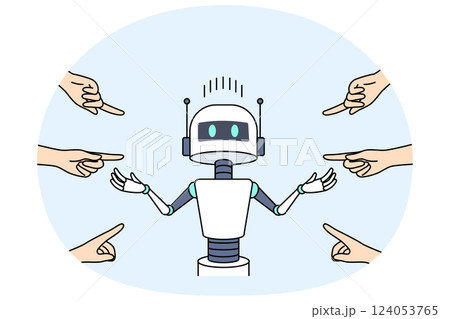 People blame robot for unemployment and point fingers at cyborg due to development AI People blame robot for unemployment and point fingers at cyborg due to development AI 124053765