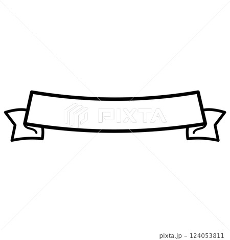 シンプルなタイトルリボン_下アーチ_ベクター素材_02 124053811