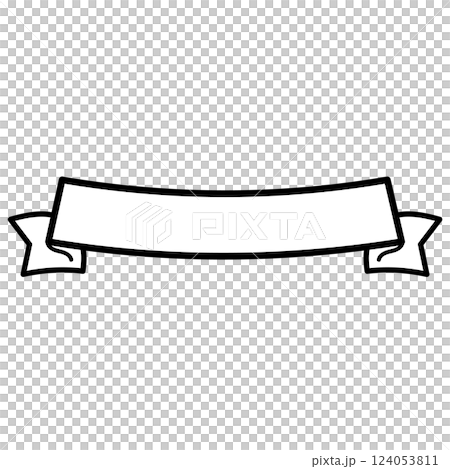 シンプルなタイトルリボン_下アーチ_ベクター素材_02 124053811