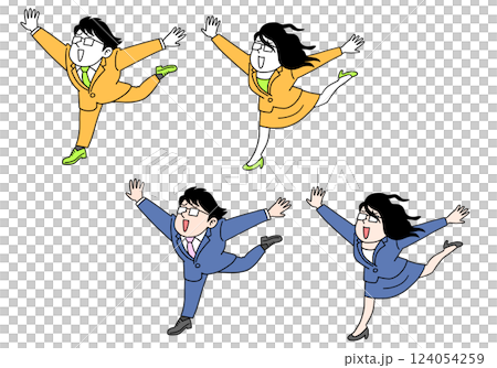 Business people dancing happily Business people dancing happily 124054259