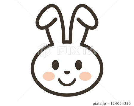 白いうさぎさんの笑顔のアイコンイラスト 白いうさぎさんの笑顔のアイコンイラスト 124054330