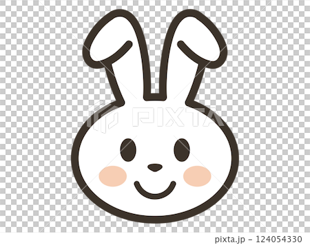 白いうさぎさんの笑顔のアイコンイラスト 白いうさぎさんの笑顔のアイコンイラスト 124054330