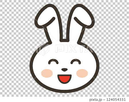 満面の笑顔の白いうさぎさんのアイコンイラスト 満面の笑顔の白いうさぎさんのアイコンイラスト 124054331