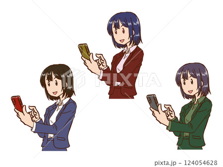 スマホをチェックする女性1 124054628
