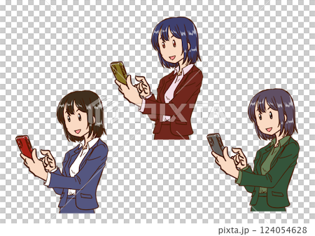 スマホをチェックする女性1 124054628