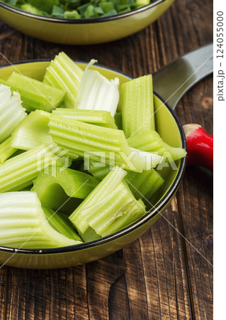 Fresh raw celery sticks. 124055000